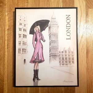 London Pink Raincoat Wall Picture